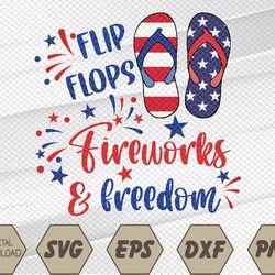 America Fireworks Patriotic Flip-flops And Freedom American Fireworks American Parade 4th Of July Svg, Eps, Png, Dxf, Di