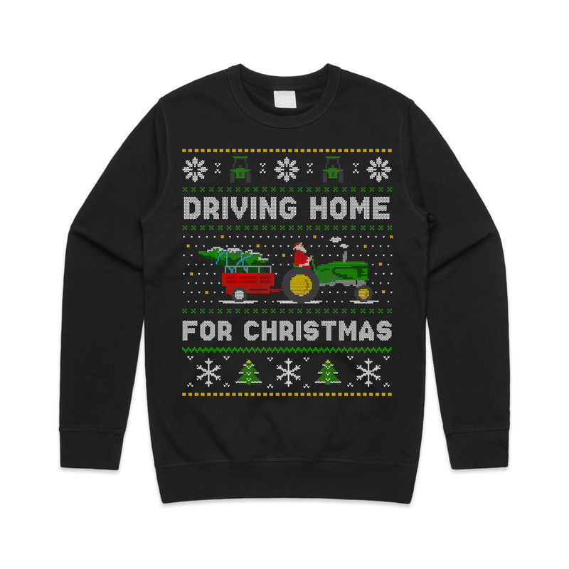 Tractor Driving Home For Christmas Jumper Sweater Sweatshirt Funny Farmer Farming Dad Xmas Gift - 1.jpg