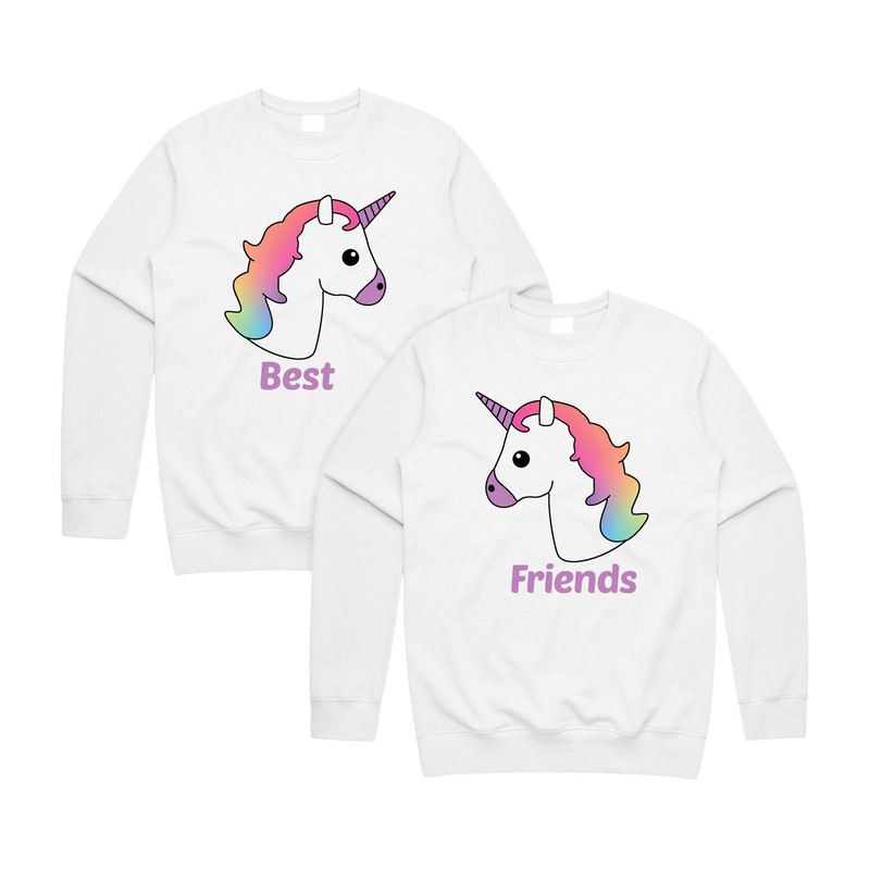 Unicorn Best Friends Matching Jumper Sweater Sweatshirt Set Babes BFF's Squad Funny Gift - 1.jpg