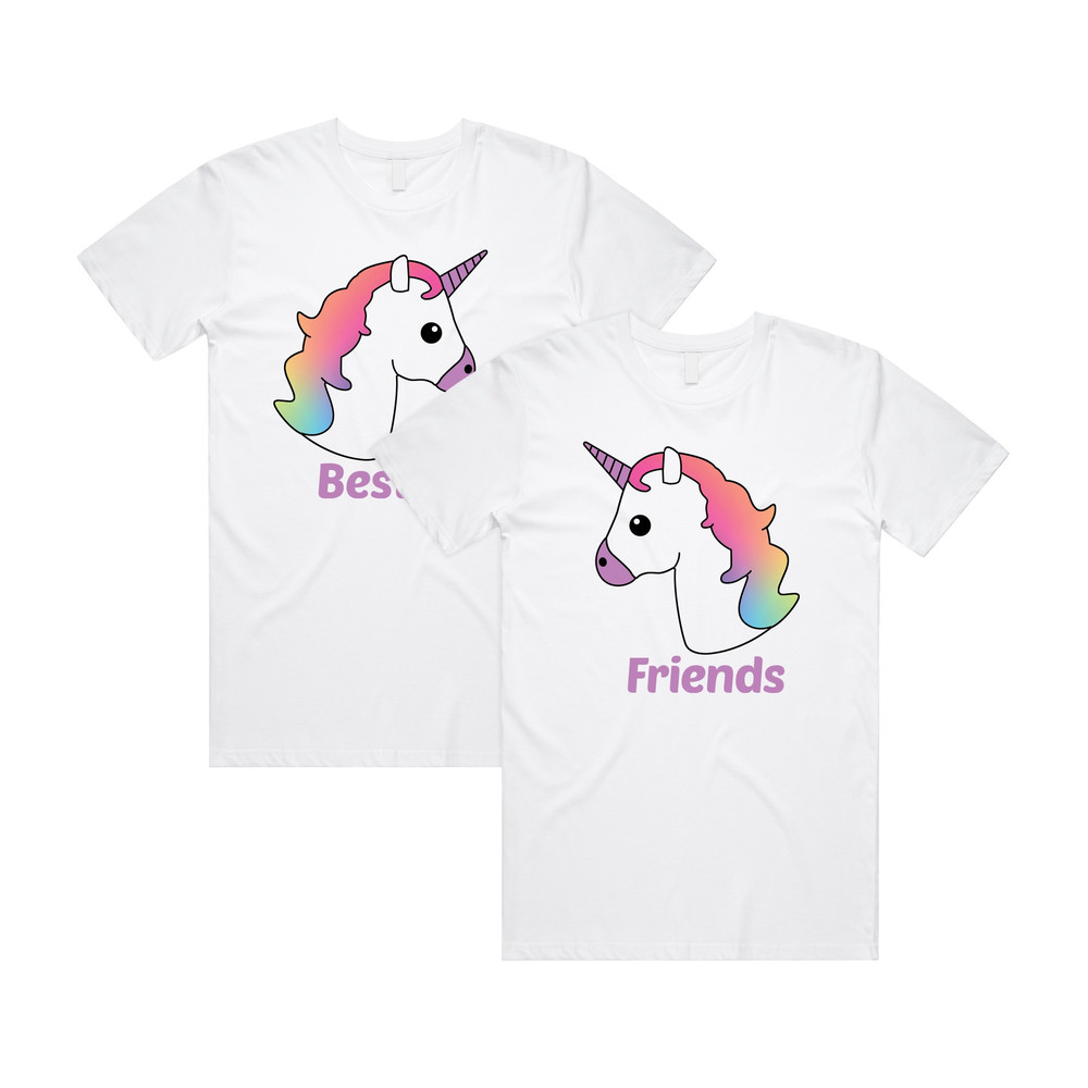 Unicorn Best Friends Matching T-Shirts Tees Tops Set Babes BFF's Squad Funny Gift - 1.jpg