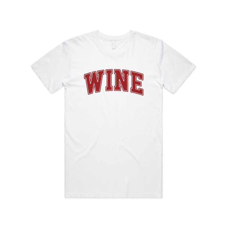 Wine T-shirt Tee Top Drink Vino Varsity College University Sports Funny Gift - 1.jpg