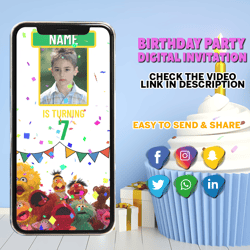 birthday invitation, party decoration, video invitation, birthday invite, animated, digital invitation, animated invite