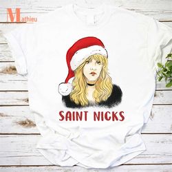 Stevie Nicks Wearing Santa Hat Christmas Vintage T-Shirt, Gypsy Girl Shirt, Christmas Gift, Stevie Nicks Shirt, Santa St