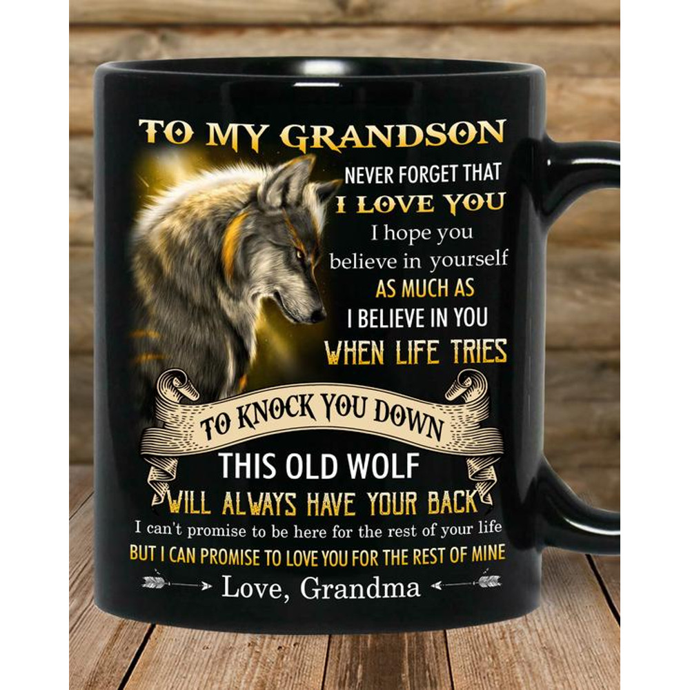 Gift For Grandson I Love You Black Mugs - Mc.jpg