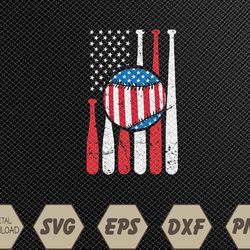 Patriotic Baseball 4th Of July USA American Flag Svg, Eps, Png, Dxf, Digital Download