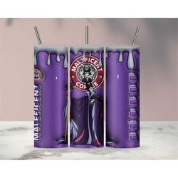 3D Inflated Puff Maleficent Coffee Wrap Halloween Sublimation Tumbler Design Download PNG, 20 Oz Digital Tumbler Wrap PN