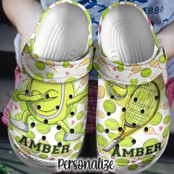 custom name tennis crocs, tennis, sport crocs, sport and team crocs, sandals, shoes