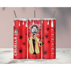 3D Inflated Puff Cruella Coffee Wrap Halloween Sublimation Tumbler Design Download PNG, 20 Oz Digital Tumbler Wrap PNG D