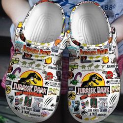 jurassic park crocs for men women, sandals, shoes, jurassic park
