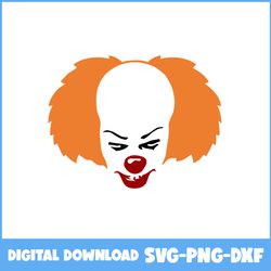 pennywise svg, pennywise head svg, scary movies svg, horror svg, horror movies svg, horror character svg, png dxf file