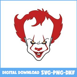 pennywise face svg, pennywise svg, scary clown svg, horror svg, horror movies svg, horror character svg, png dxf file