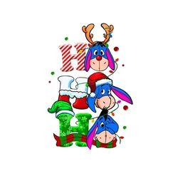 hohoho eeyore svg, christmas svg, eeyore svg, santa hat svg, merry christmas svg, christmas party svg, christmas night s