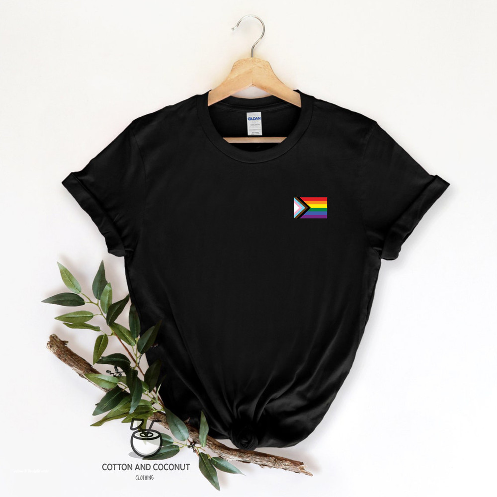 Progress pride flag shirt, Rainbow Heart Shirt, Pride Pocket Shirt, LGBT Tee, Pride Rainbow Heart T Shirt, Pride Shirt, ally Tshirt - 2.jpg