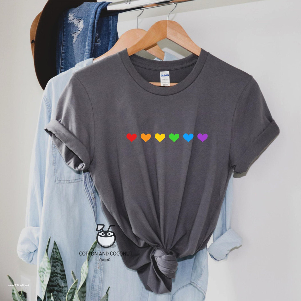 Rainbow Heart Shirt, Gay Pride Shirt, Rainbow Flag, LGBTQ Shirt, Lesbian Pride Shirt, Gay Lesbian LGBT Pride Outfit, Pride Month - 2.jpg