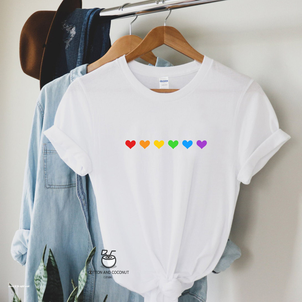 Rainbow Heart Shirt, Gay Pride Shirt, Rainbow Flag, LGBTQ Shirt, Lesbian Pride Shirt, Gay Lesbian LGBT Pride Outfit, Pride Month - 3.jpg