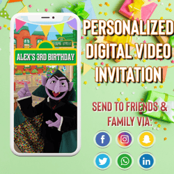 1st birthday, video invitation, digital, custom, personalized, birthday, party, animated invitation, invitations, cute