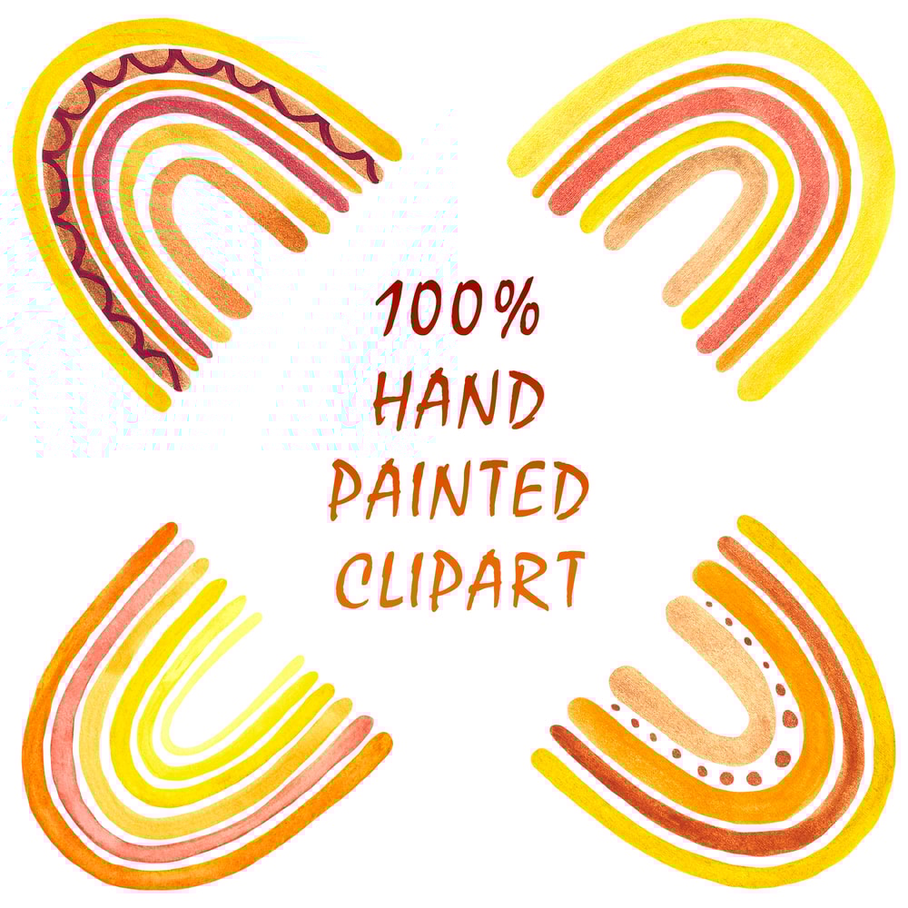 Hand Painted Rainbow Clipart