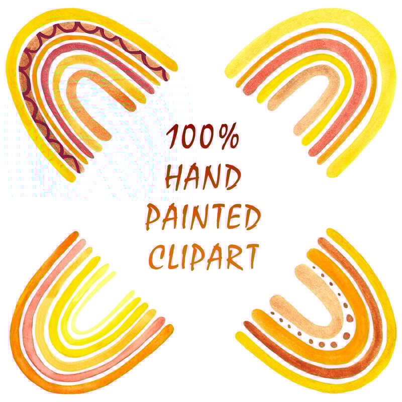 Hand Painted Rainbow Clipart