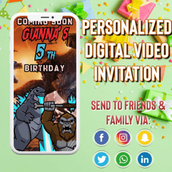 birthday party video invitation, video invitation, birthday invite, animated, digital invitation, invitacion animada