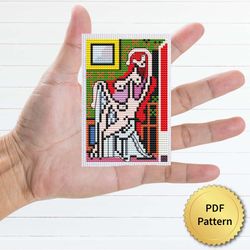 Nude Woman in a Red Armchair by Pablo Picasso Cross Stitch Pattern. Miniature Art, Easy Tiny