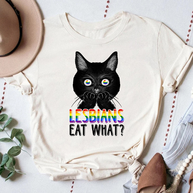 Lesbians Eat What Shirt, Funny Lgbtq Shirt, Funny Cat Lgbt Shirt, Pride Month Shirt - 2.jpg
