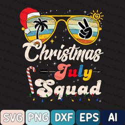 Christmas In July Squad Sunglasses Summer Beach Funny Xmas Digital Svg