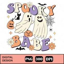 spooky babe png, digital download, sublimate, sublimation, witchy, ghost, pumpkin, halloween, cute, pastel, fall, autumn