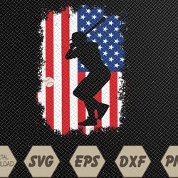 4th Of July Patriotic Baseball Men USA American Flag Boys Svg, Eps, Png, Dxf, Digital Download