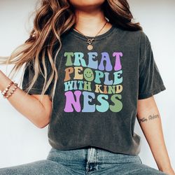 treat people with kindness t-shirt, inspirational shirt, positive vibe gift, boho kindness top, mental health tees, kind