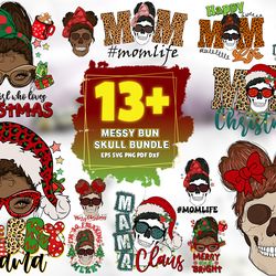 13 files messy bun skull bundle svg