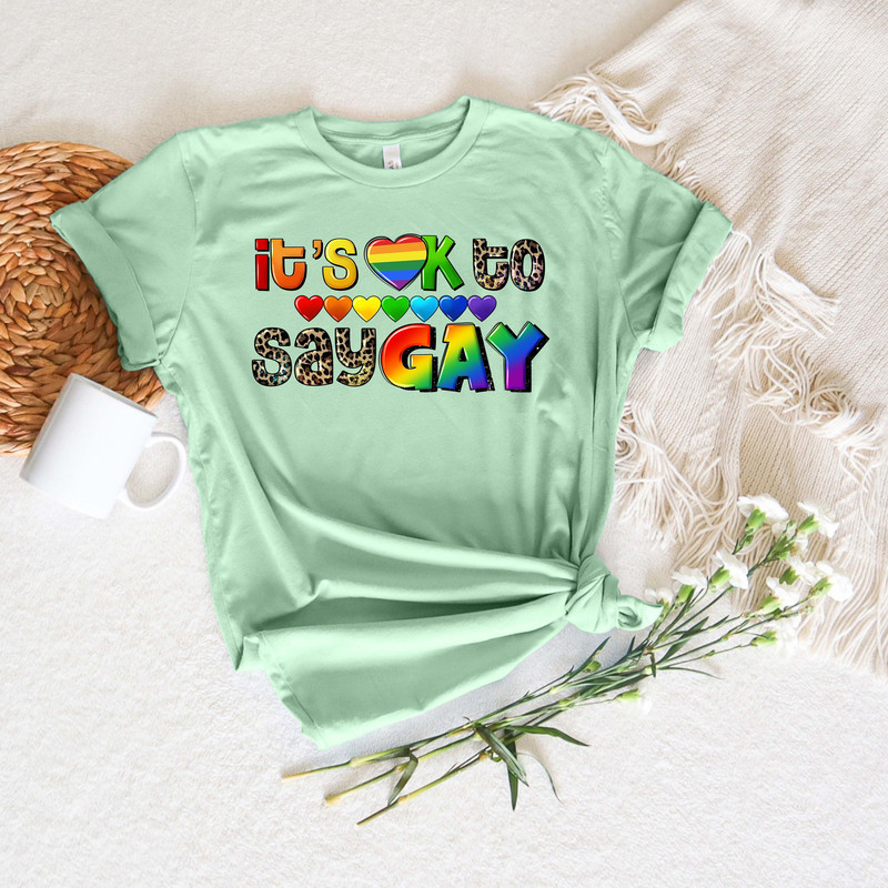 It's okay to say Gay pride Shirt,Equal Rights,Pride Shirt,LGBT Shirt,Social Justice,Human Rights,Anti Racism,LGBTQ+ Shirt,pride rainbow Tee - 1.jpg