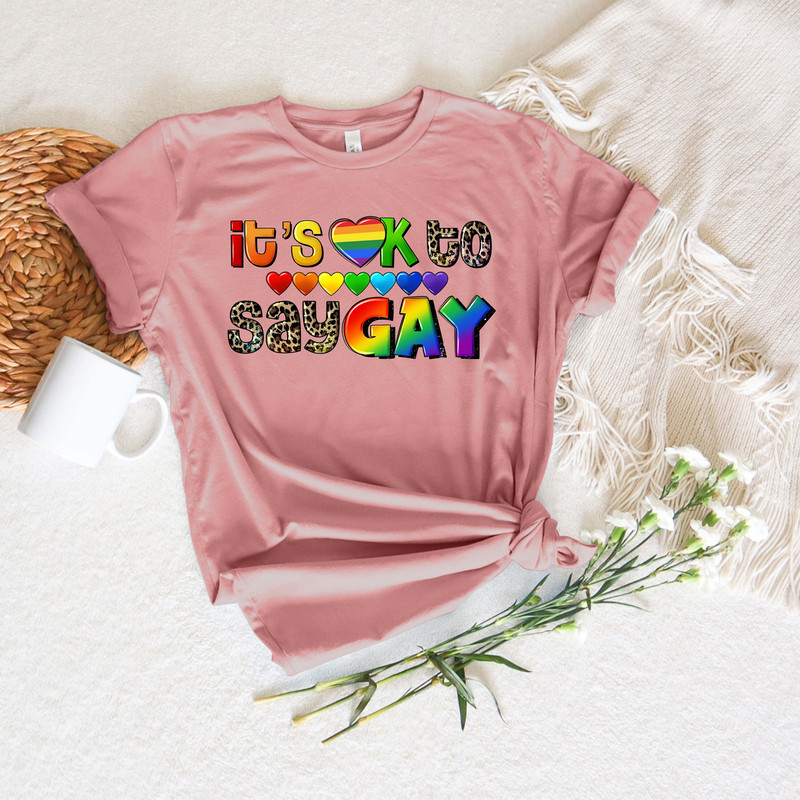 It's okay to say Gay pride Shirt,Equal Rights,Pride Shirt,LGBT Shirt,Social Justice,Human Rights,Anti Racism,LGBTQ+ Shirt,pride rainbow Tee - 5.jpg