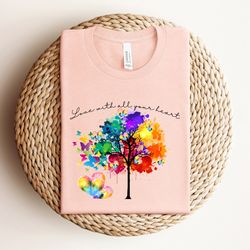 vibrant rainbow tree shirt, lgbtq pride shirt, lgbt pride shirt, be kind rainbow shirt, inspirational shirt, kindness sh
