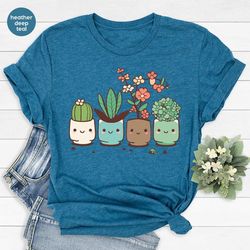 plant shirt, cute succulent t-shirt, cactus graphic tees, floral shirt, gardening shirt, botanical t-shirt, gift for her