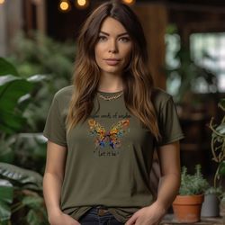 whisper words of wisdom shirt, women gift shirt,butterfly shirt, feminist shirt, peace shirt, hippie inspirational t-shi