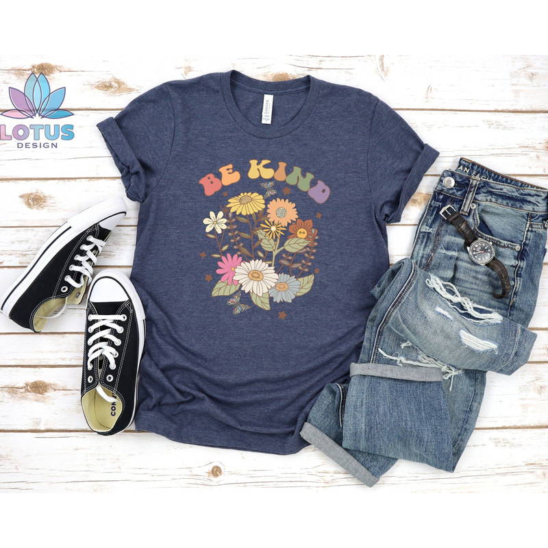 Be Kind T-Shirt, Floral LGBT Tee, Equal Rights Tee, LGBT Pride Shirt, Lesbian Sweat, Gay Pride Tee, The Rainbow Flag, Cute Daisy Tee - 1.jpg