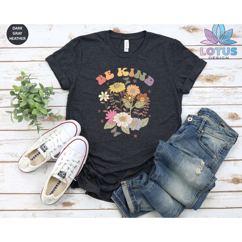 Be Kind T-Shirt, Floral LGBT Tee, Equal Rights Tee, LGBT Pride Shirt, Lesbian Sweat, Gay Pride Tee, The Rainbow Flag, Cute Daisy Tee - 3.jpg