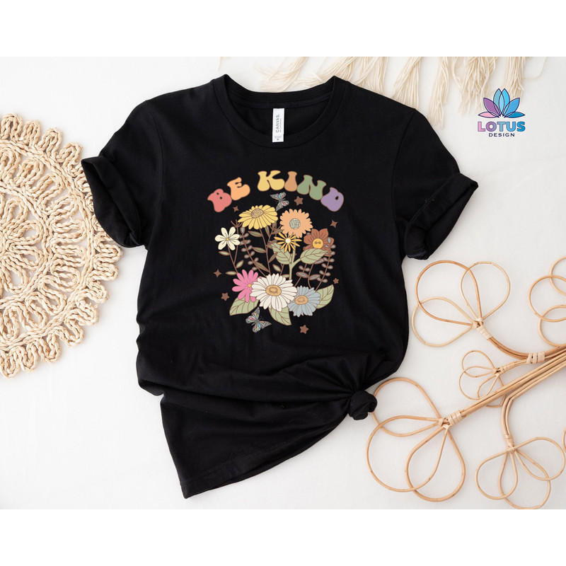 Be Kind T-Shirt, Floral LGBT Tee, Equal Rights Tee, LGBT Pride Shirt, Lesbian Sweat, Gay Pride Tee, The Rainbow Flag, Cute Daisy Tee - 4.jpg