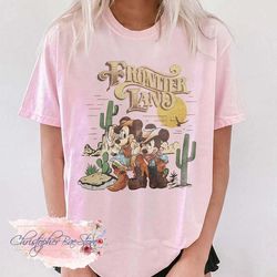 retro frontierland shirt, disney theme park shirt, disneyland shirt, vintage mickey minnie shirt, comfort color shirt