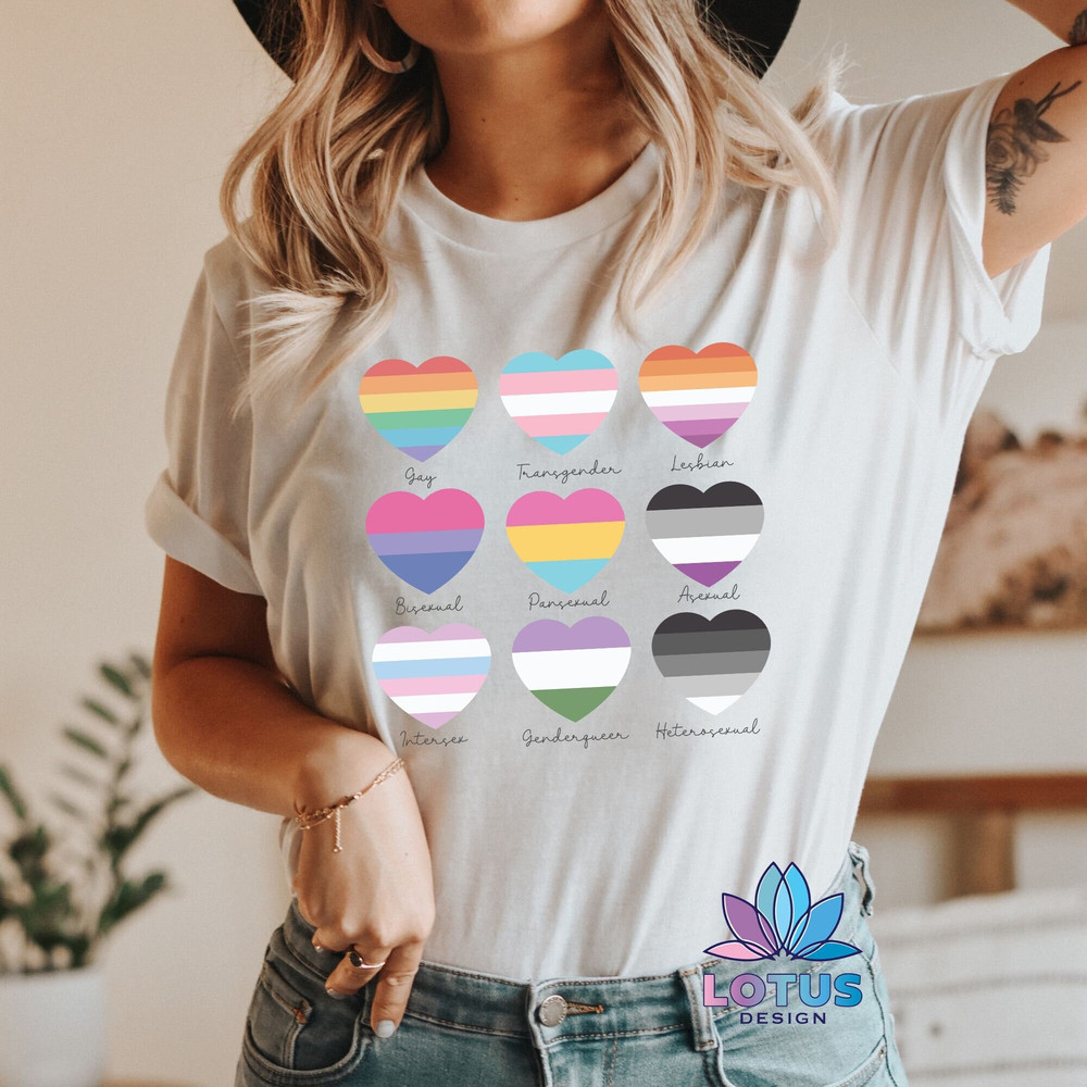 LGBT Colors T-Shirt, Rainbow Heart T-Shirt, Pride Heart Shirt, Pride Parade Tee, Equal Rights Tee, LGBT Pride Shirt, Lesbian Sweat, Cute Tee - 1.jpg