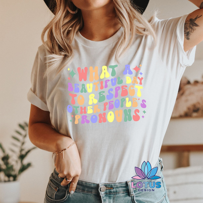 Respect Each Others Pronouns T-Shirt, Pride Parade Shirt, LGBT Pride Tee, Rainbow Sweat, Lesbian Gay Parade Tee, Social Justice, Respect Tee - 4.jpg