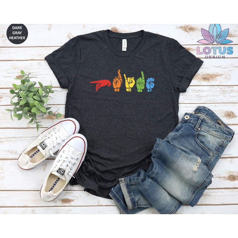 Sign Language T-Shirt, LGBT Pride Shirt, Pride Parade Tee, Rainbow Tee, Lesbian Sweat, Gay Parade Tee, Gift For Lesbians, Gift For Gays - 1.jpg