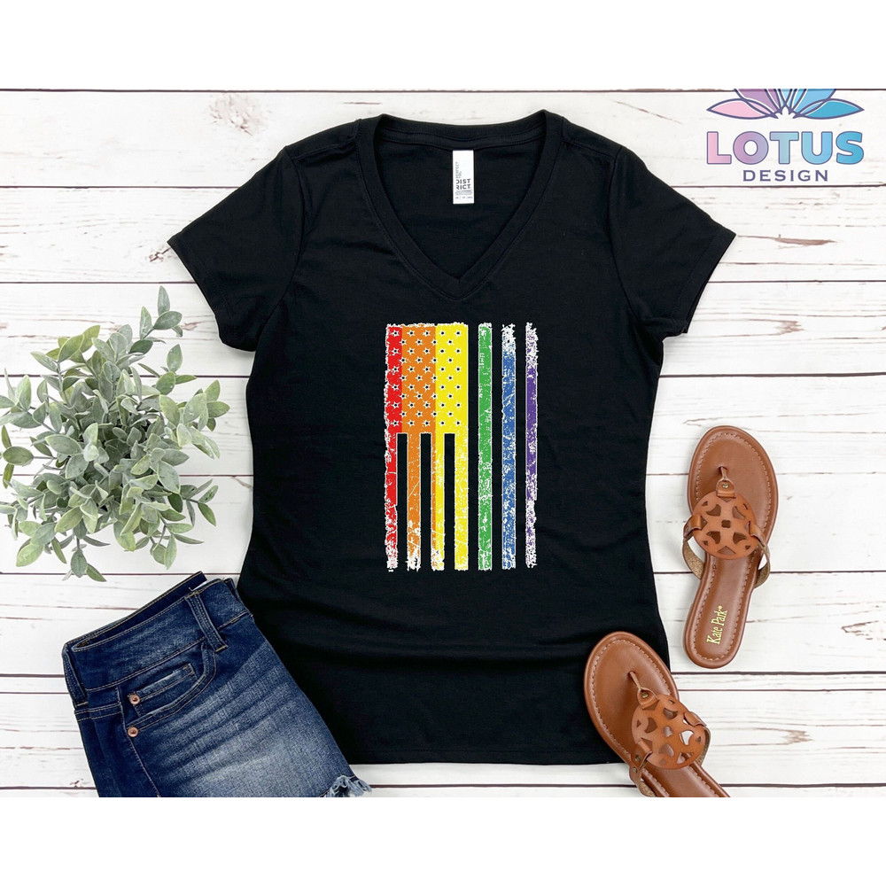 The American LGBT Flag T-Shirt, Don't Say Desantis T-Shirt, Equal Rights Tee, LGBT Pride Shirt, Lesbian Sweat, Gay Pride Tee, Rainbow Flag - 2.jpg