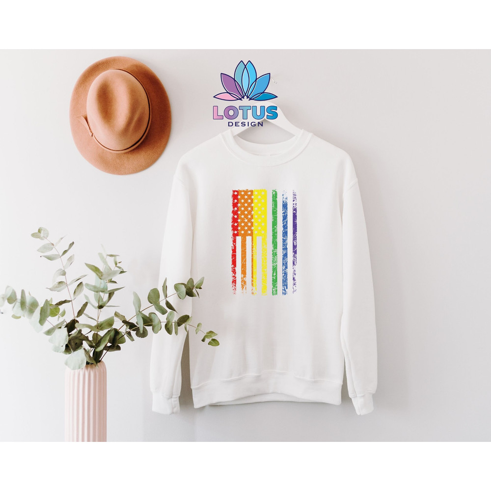 The American LGBT Flag T-Shirt, Don't Say Desantis T-Shirt, Equal Rights Tee, LGBT Pride Shirt, Lesbian Sweat, Gay Pride Tee, Rainbow Flag - 4.jpg