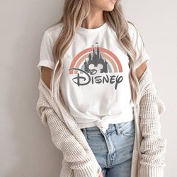 disney rainbow castle shirt, disney castle shirt, disney family shirt, disney retro shirt,disneyworld shirt, disneyland