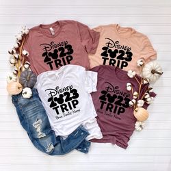 personalized disney trip 2023 shirt, custom disney family name shirt, disney family matching shirt, disney trip shirt, d