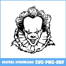 pennywise svg, pennywise clown svg, pennywise face svg, horror movies svg, horror character svg, halloween svg