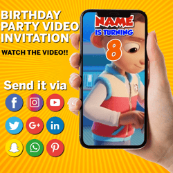 "paw patrol birthday invitation, paw patrol birthday invite, paw patrol video invitation, animated invitation, paw