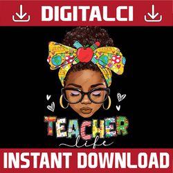 teacher life messy bun afro african american back to school png, first day of school png, back to school png, digital do