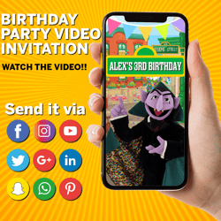 1st Birthday, Video Invitation, digital, custom, personalized, birthday, party, Animated invitation, Invitations, Cute